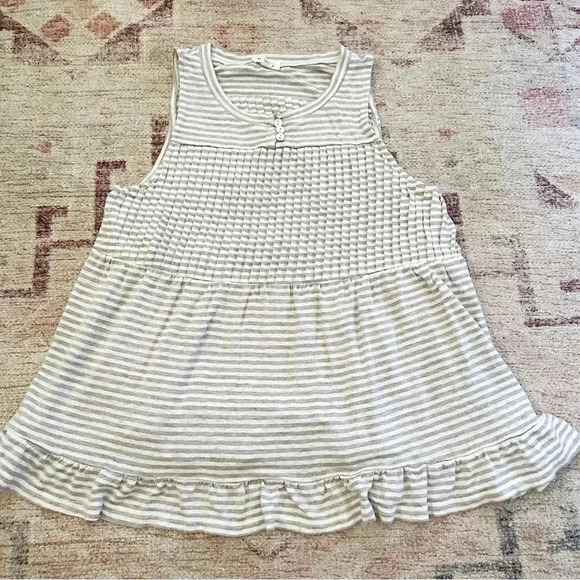 POL• Gray and White Stripped Wool Blend Tank Top Size Small - Picture 9 of 9